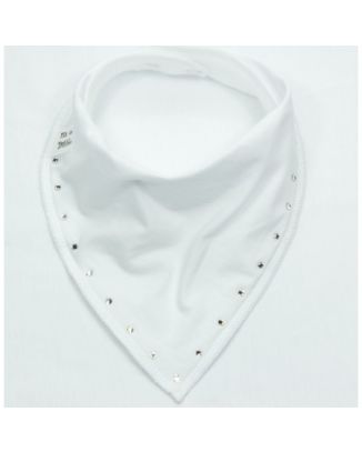 White bandana bib swarovski crystals