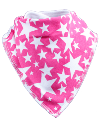 pink star pattern bandana bib