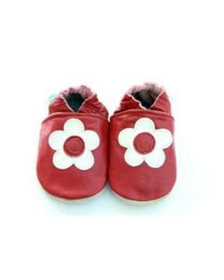 Ruby Red Leather Shoes 0-6 months